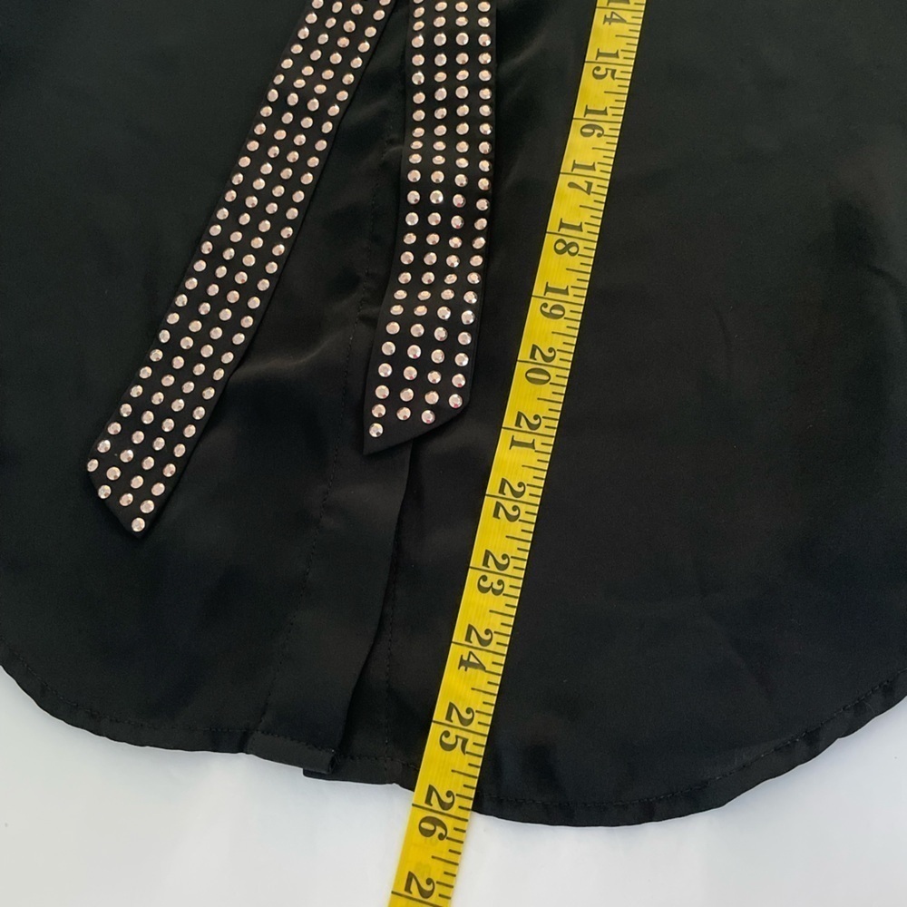 Twik Black Studded Long Sleeve Blouse Size PS with Extra Gold and Black Buttons - Picture 10 of 13